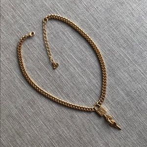 Christian Dior Rare Gold Lock Key Padlock Necklace